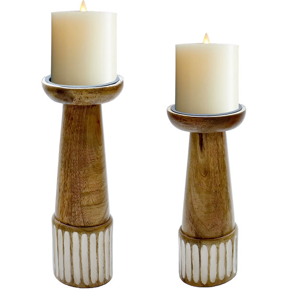 Millwood Pines 115 H Solid Wood Tabletop Candlestick Wayfair 4028